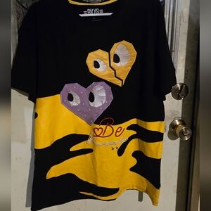 Kids Heart Graphic T-Shirt - Black, Yellow, Purple